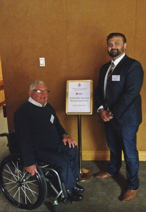 Promote our paradise: Council representative Ron Finneran with Sean Willenbery of the NSW Business Chamber at an accessible tourism forum in Sydney. 