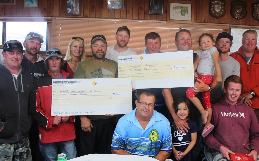 CHAMPIONS: The happy winners and runners-up of the Merimbula Big Game and Lakes Angling Club Tri-Estuary Challenge. Picture: Melanie Leach