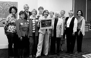 •The Minister  Dianne Beamer  at thelaunch of “Ageless Beauty 2006 Calendar.”  Angi High, the photographer, Cr Joyce McGill , Bega Valley Shire Mayor, Cr David Hede, Janice Gray Margaret Clay - March, Dianne Beamer, Margaret Brown , Dorothy Heasty , Micky Kimber , Caris Roarty  and Robyn Cran.