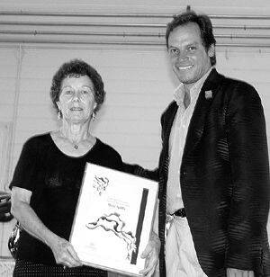 •Cobargo citizen of the year, Mary Ayliffe, with Australia Day ambassador for Bega and Cobargo, Scott McGregor.