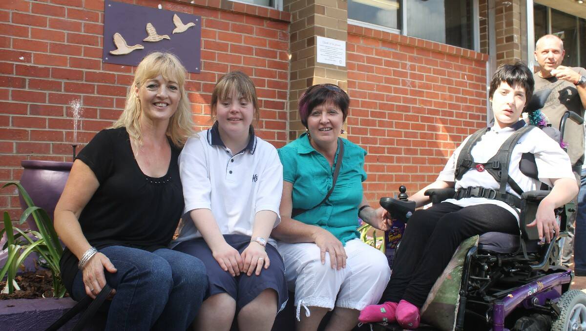 At Bega High School’s new “Thank You” garden are Katie and Tracey Harris with Janelle and Colleen Barrett. 