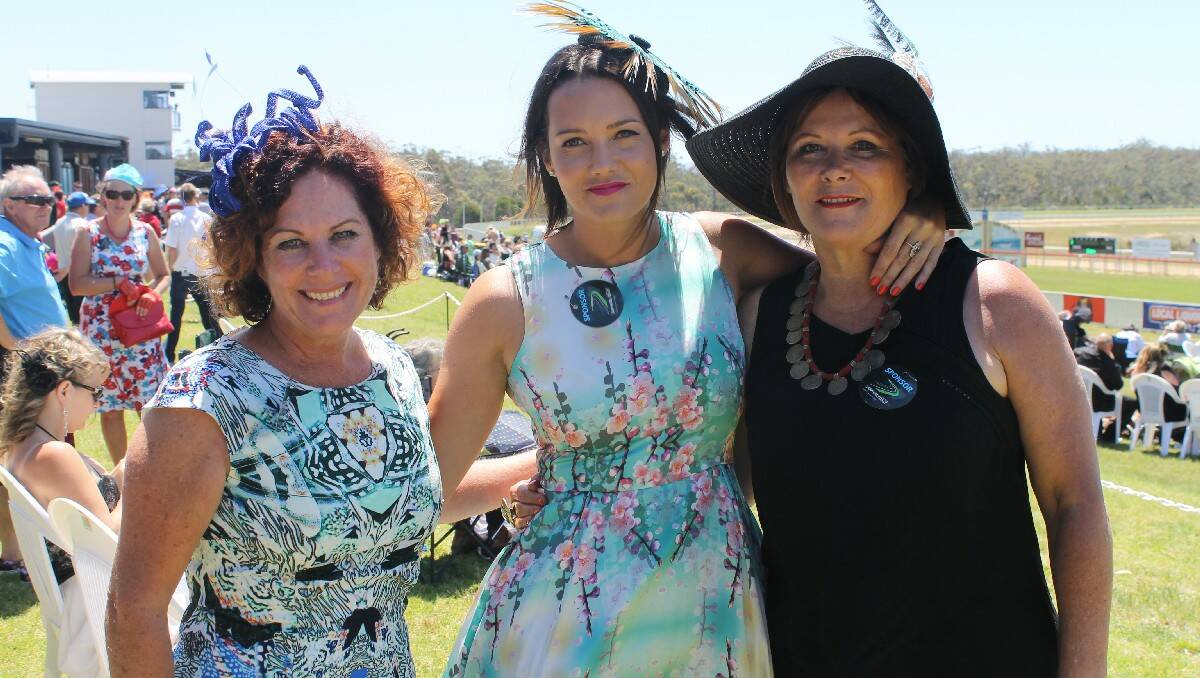 Getting set to judge the Sapphire Turf Club’s Fashions on the Field are (from left) Libby Tweedie, Emma Fato and Deborah Bailin. 