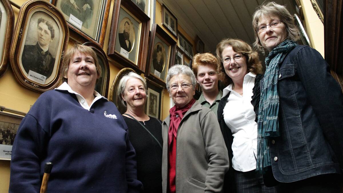 Researching history of the region at the Bega Pioneers Museum are (from left) Lyn Ryan, Gaye Maclennan, Margaret Sly, Zach Tropiano, Bega Adult Ed course coordinator Ruth Ayling and information services librarian Linda Albertson.