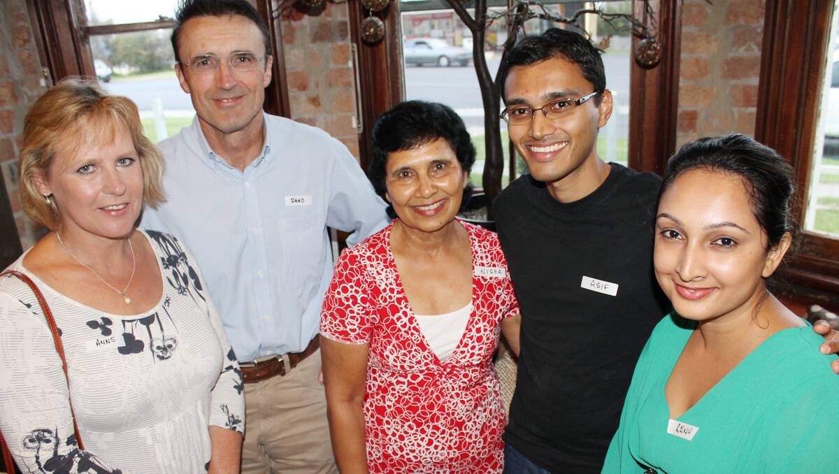 New Bega Valley GPs David Rowlands (second from left) and Mohammed Asif (second from right) introduce themselves and their families - (from left) Anne Rowlands, Nisha Nur and Rehnuma Ali - to the region's medical fraternity last week.