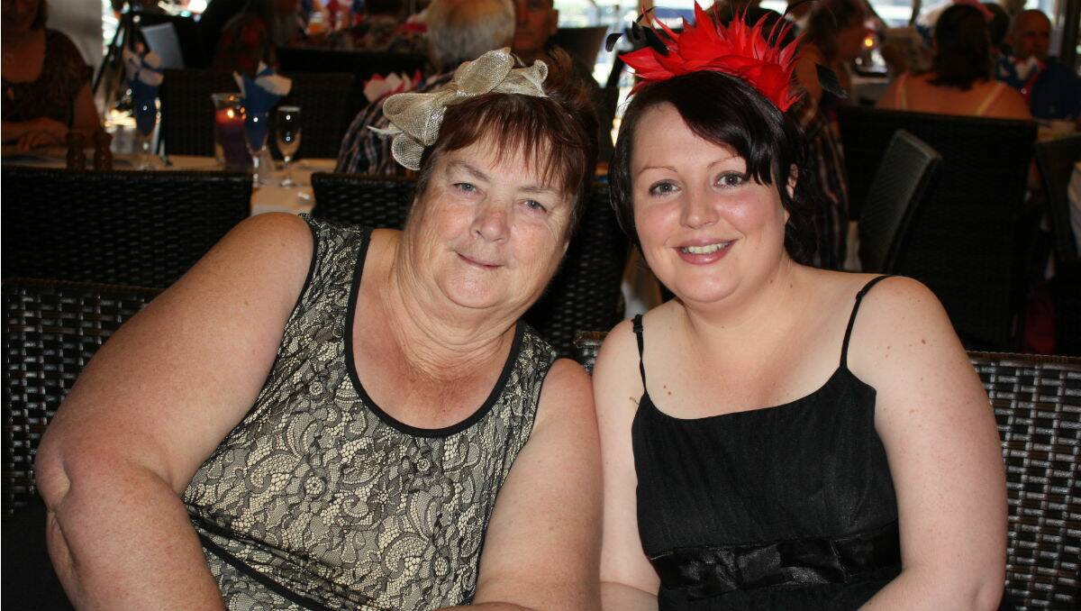 Mother and daughter Ann and Jodie Frame enjoy the Melbourne Cup lunch at Club Bega.