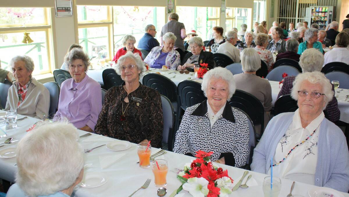 Enjoying lunch are (from left) Kath Dunham, Betty McDonald and sisters Islet Pauline and Edna Smith.