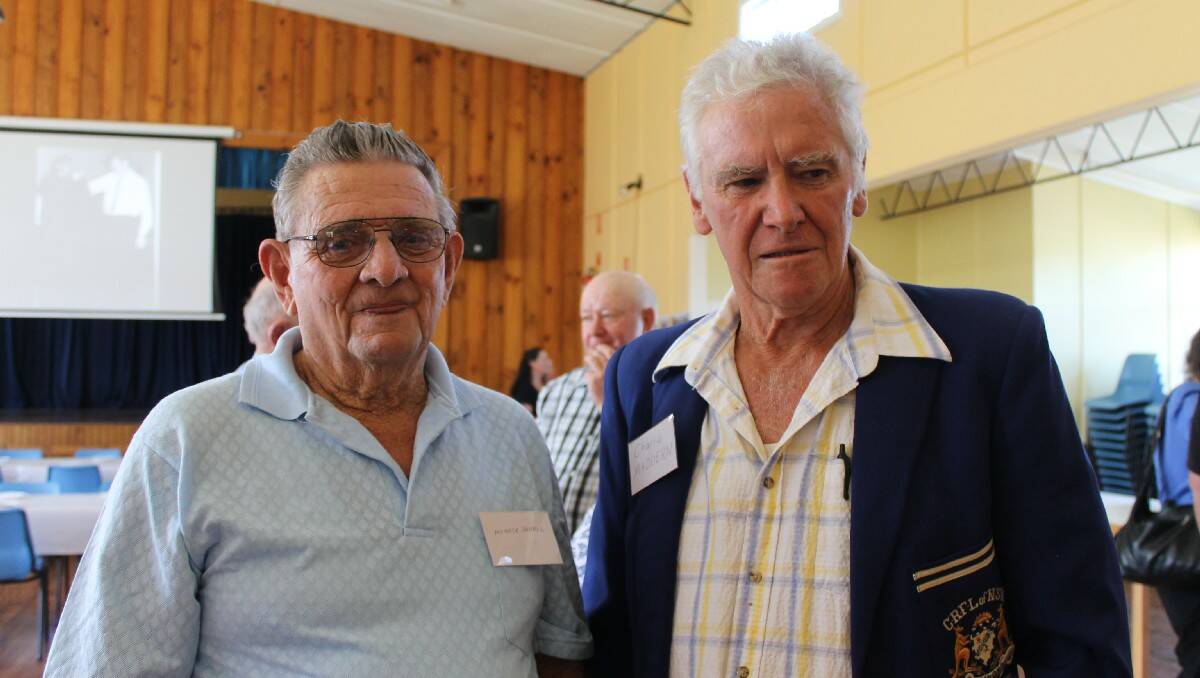  Horace Sharpe (left), who played from 1949 until 1965 with Charlie Maddern in his 1957 winning jacket. 