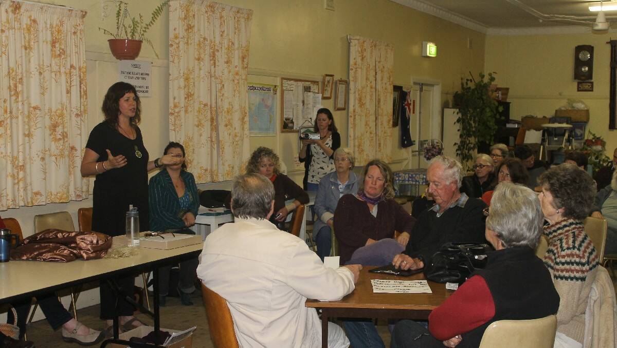 Jo Dodds (left) speaks at the first Friends of Littleton Gardens meeting on Wednesday.