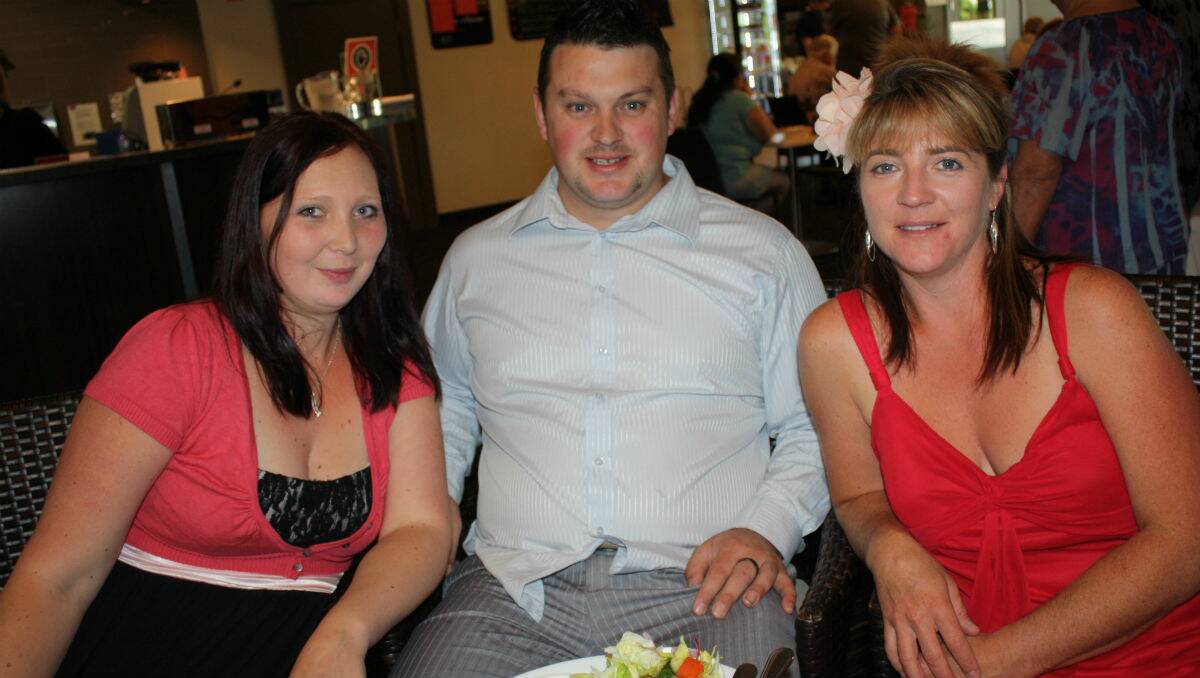 Enjoying Melbourne Cup Race Day at Club Bega are (from left) Ros Halligan, Chris Halligan and Leanne Heyhorn.