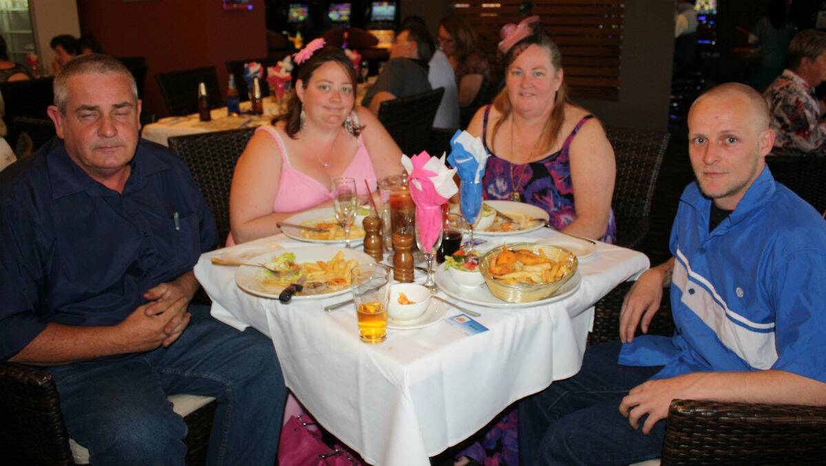 At Club Bega are (from left) Robert, Amanda and Diane Robinson, and Conon Rush.