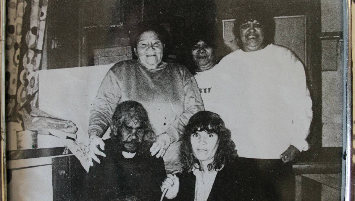 This treasured family photo shows member of the Stolen Generation Marjorie Woodrow (top left) during her reunion with her birth mother Ethel Johnson (bottom left).