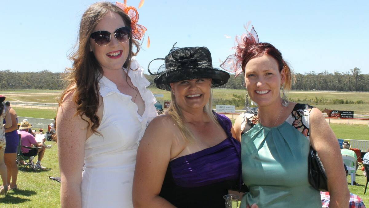 At Sapphire Turf Club are (from left) Megan Olsen, Nicole Whitby and Belinda Strand of Pambula. 