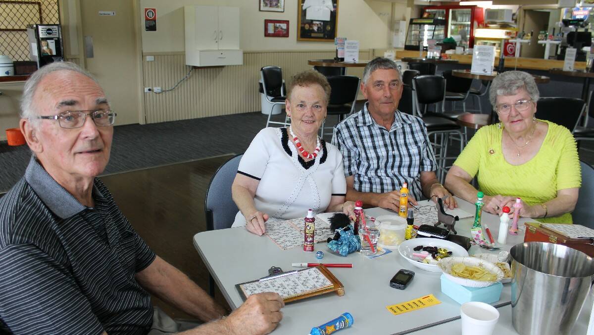 Regular bingo players (from left) Lionel Quarrell, Val Baker, Athol Baker and Joyce Quarrell at Bega Country Club.