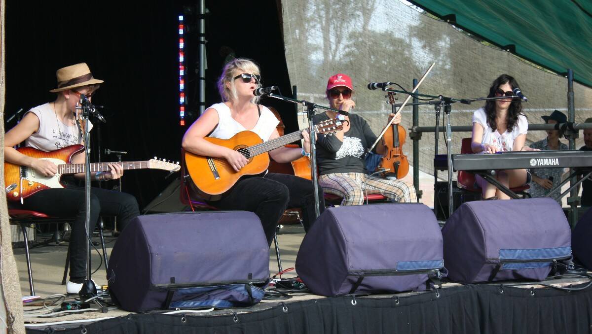    Candelo Village Festival main stage showcase with Mia Dyson, Jackie Marshall, Gleny Rae Virus and Ann Vriend.