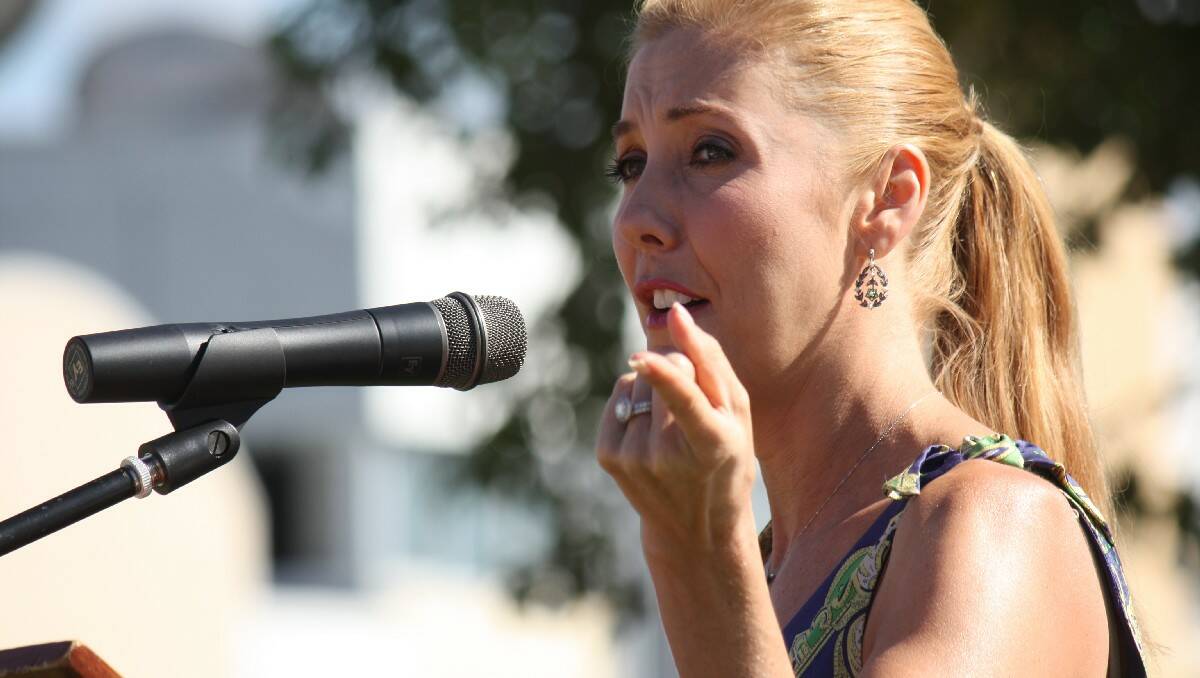 Getaway star Catriona Rowntree regales the Bega Australia Day crowd.