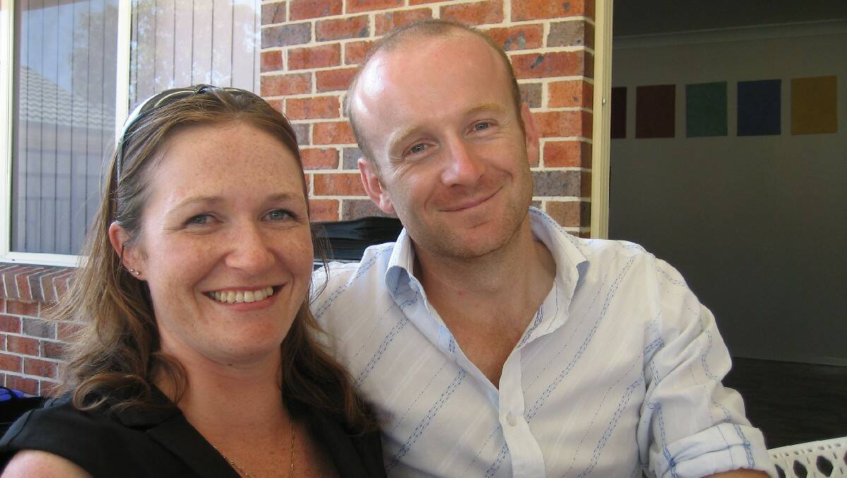 Newly announced independent candidate for Eden-Monaro Andrew Thaler at home with his wife Alisa.
