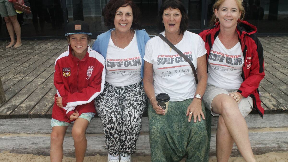Excited to support the George Bass Surf Marathon are Narooma’s (from left) Tully Wilton, Sharon Lenertz, Cheryl Constable and Lisa Davis.