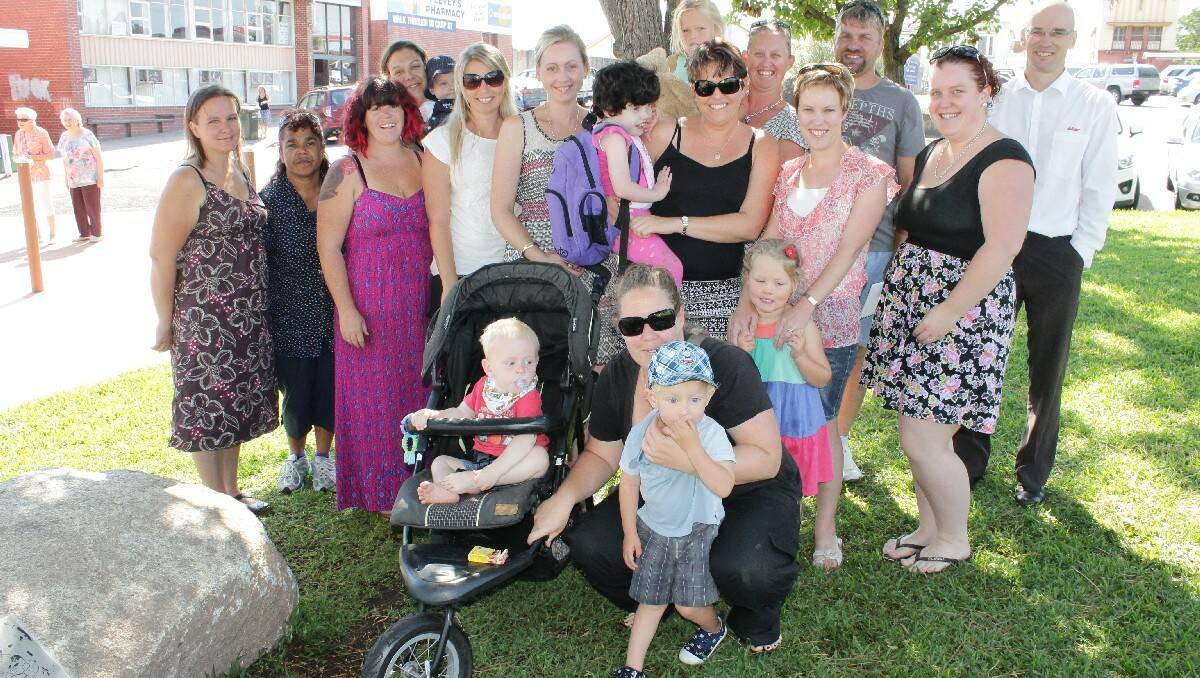 Attending Friday’s meeting about a family friendly park are (back, from left) Kristy Lennon, Sharon Pearce, Nataliegh Jessop, Toni Evans-Taylor with son Bailey, Bianca Underhill, Kirsty Umbers, Belinda Slater with daughter Abbie, Jo Lever with daughter Bonnie, Cath James with daughter Louella, Mark Allman, Asleigh Danson, Rod McDonald, (front) Lawson Umbers and Tammy Prime with son Jacob.