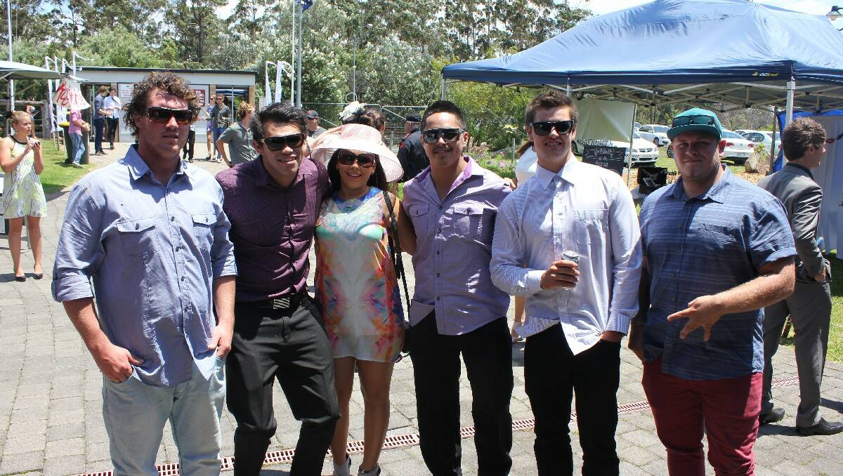 Enjoying the sunshine ahead of the Boxing Day races at Kalaru are (from left) Sean Harding, Tyrone Thomas, Mallory Hammer, Robby Geraghty, Dylan Fletcher and Billy Hudson. 