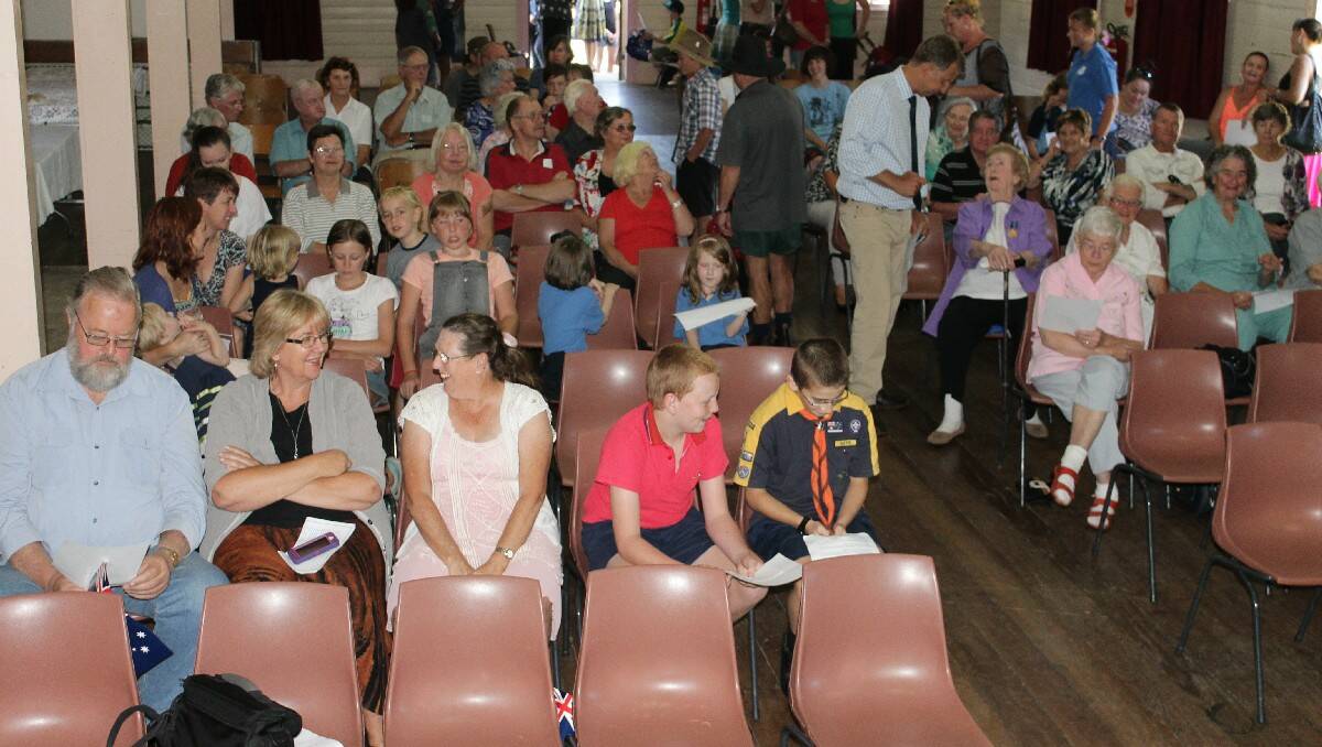 The crowd gathers for the Australia Day ceremony at Cobargo.
