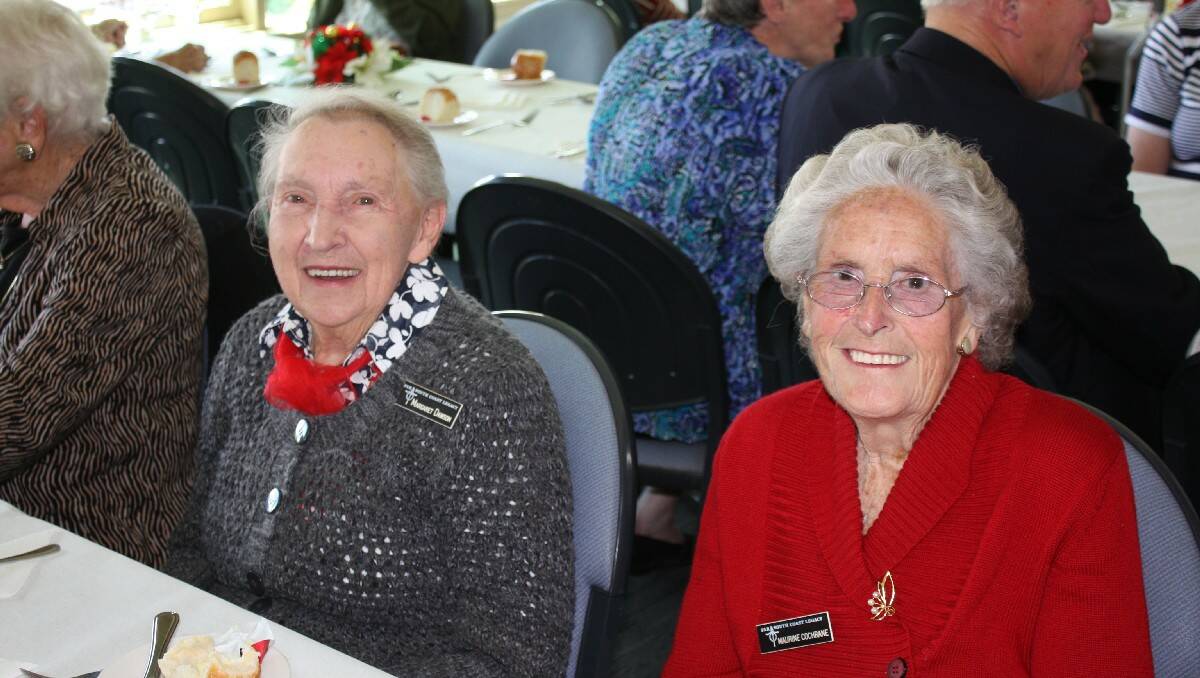 Margaret Dawson and Maurine Cochrane at the Bega Valley Legacy Christmas lunch.