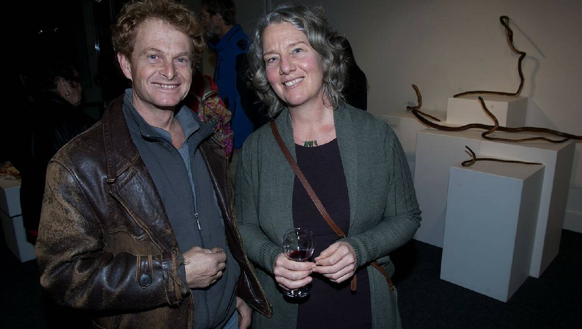 Darren Millhouse and Tanja Riese  of Tanja at the Contemporary Indigenous Exhibition opening at Bega Valley Regional Gallery.