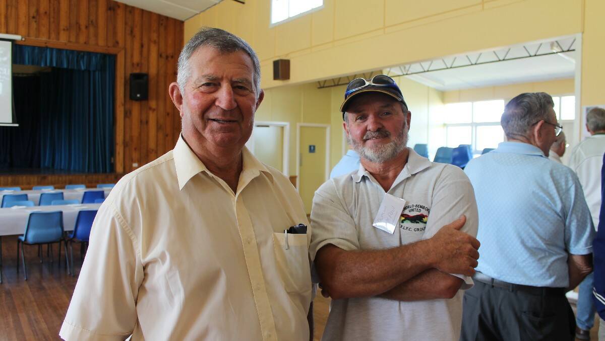  Cr Tony Allen (left) and Duncan McPaul at the Bemboka rugby league reunion.