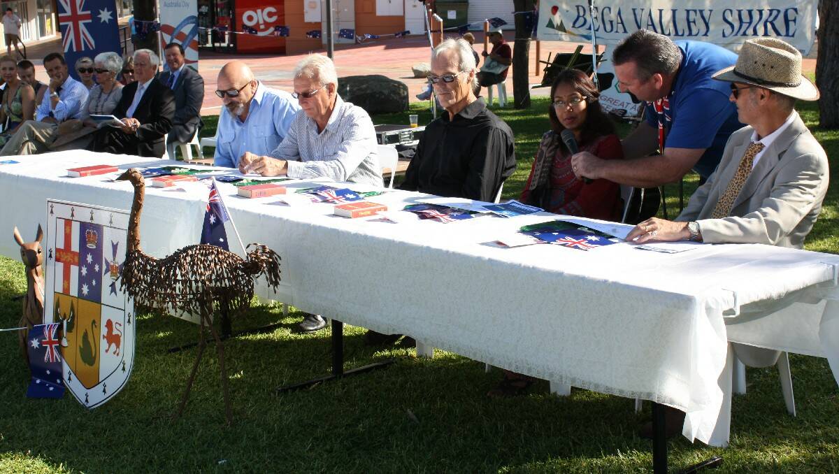 Five new citizens take the pledge at the Australia Day official celebration in Bega.