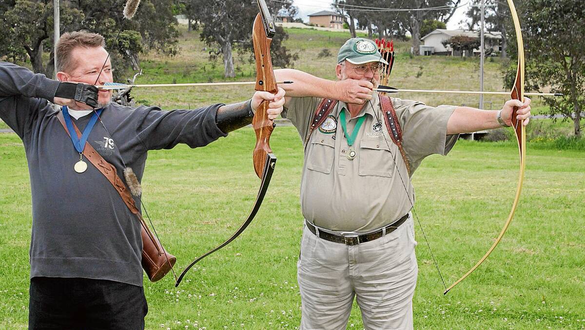 • According to Cr Keith Hughes, the activities of the Bega Valley Traditional Archers - including Garry Mallard (left) and James Murray – are unsuitable for seniors and youth.