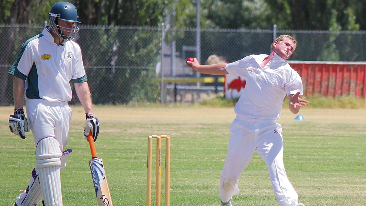 • Bega/Angledale Bull Alec Watson winds up to bowl during his six wicket haul against the South Eurobodalla Pirates on Saturday.