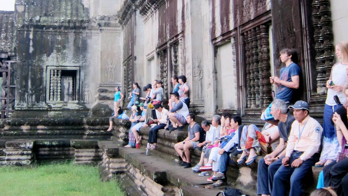 • Bega High School students and teachers contemplate the ruins at Angkor Wat, Cambodia. 