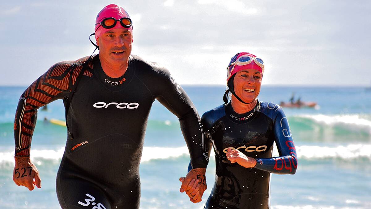Tony and Judy Rettke compete together in the Wharf to Waves last year. 