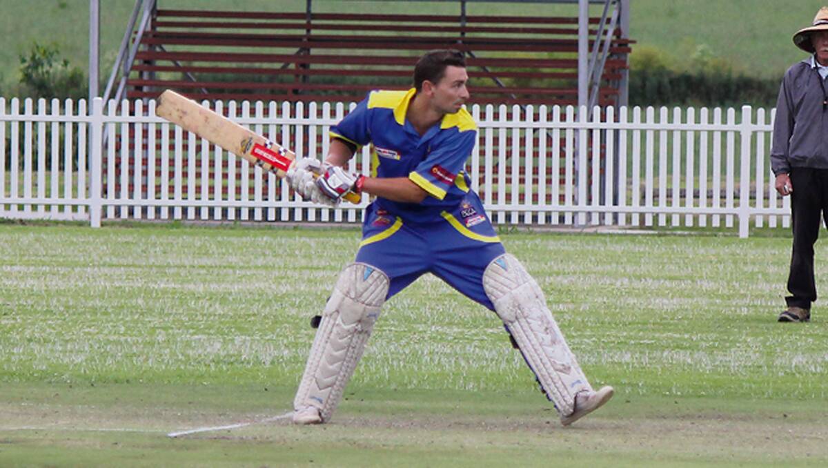 • Brad Moon winds up for a huge swing when he scored 30 against Pambula. 