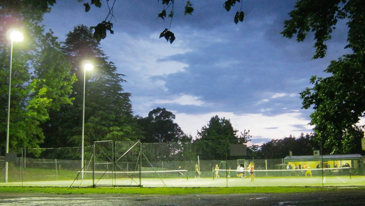 • The Candelo tennis courts’ new surface gets a good workout despite the weather recently.