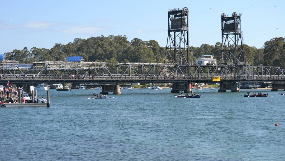 Day one of the George Bass Surf Boat Marathon began in front of the Clyde River Bridge on Sunday.