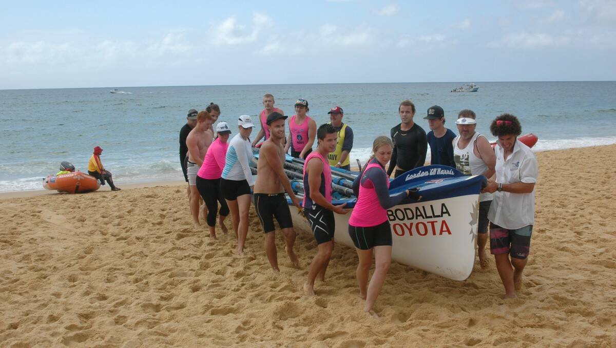 The second leg of the George Bass Surf Boat Marathon was contested from Moruya to Tuross Head today.