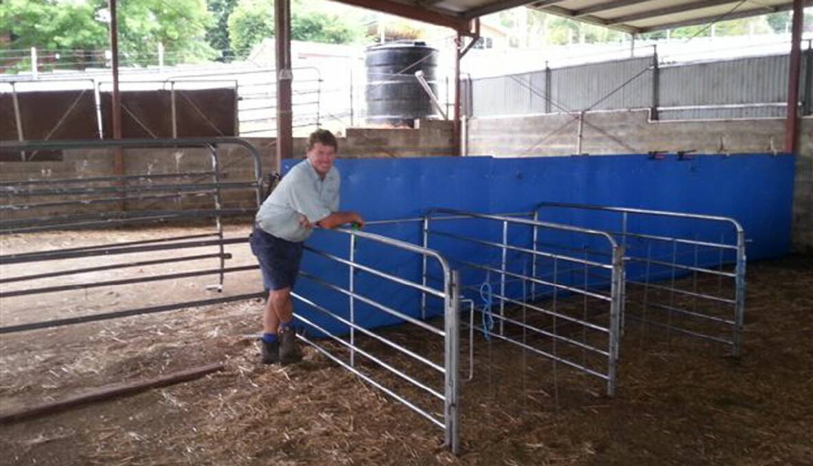 Bega AP&H Society president Norm Pearce with some of the new sheep pens at the Bega Showground. 