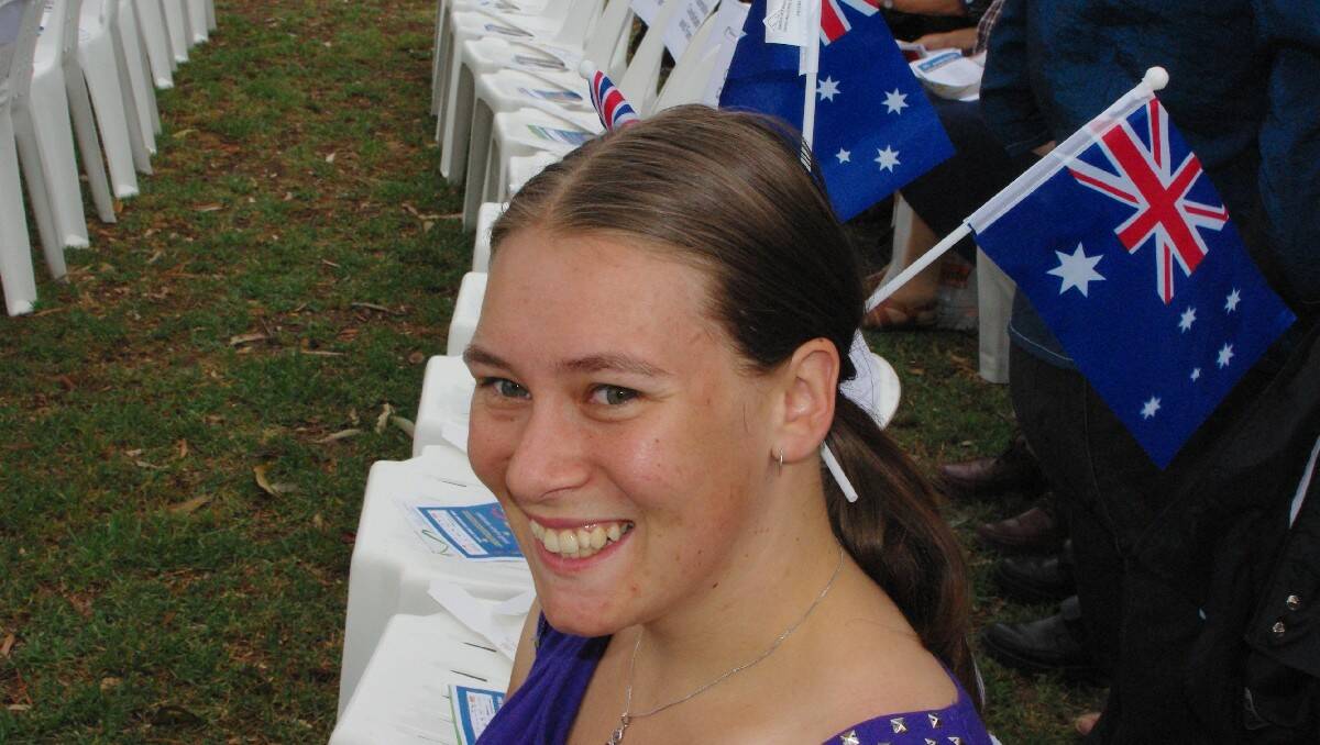  Serena Smith with her patriotic hairdo at the Bega Australia Day ceremony.