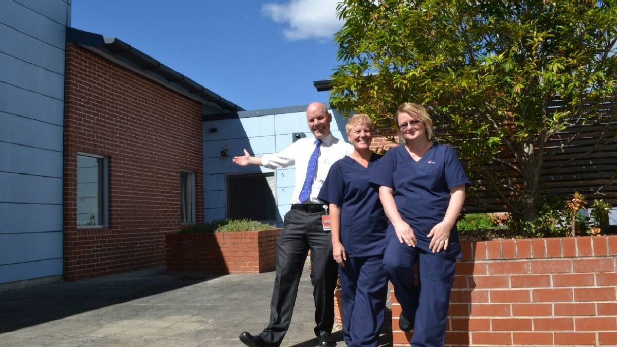 NOWRA: Nowra's Intensive Care Unit (ICU) nurses Kathy Schofield and Christine Trost with ICU director Rodney Juste launch a makeover of the courtyard area.