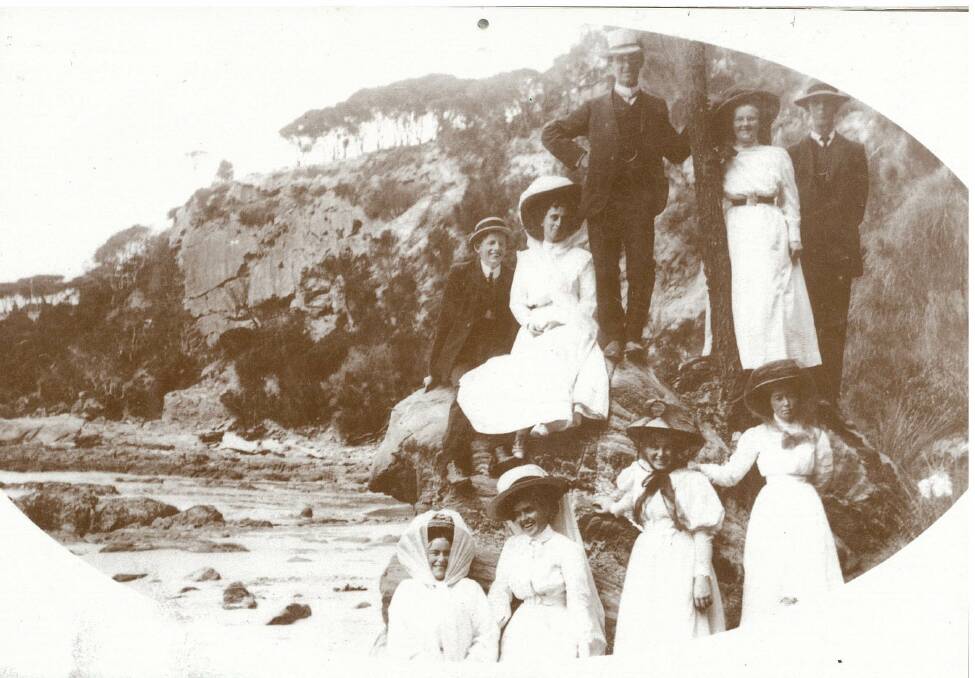 Posing for a photograph on Tathra Beach in the early 1900s.