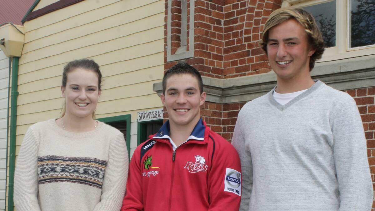 BEGA: Relaxed after finishing their first HSC exam on Monday are Bega High School students (from left) Bonnie Hayes, Trent Galli and Caine Parbery.