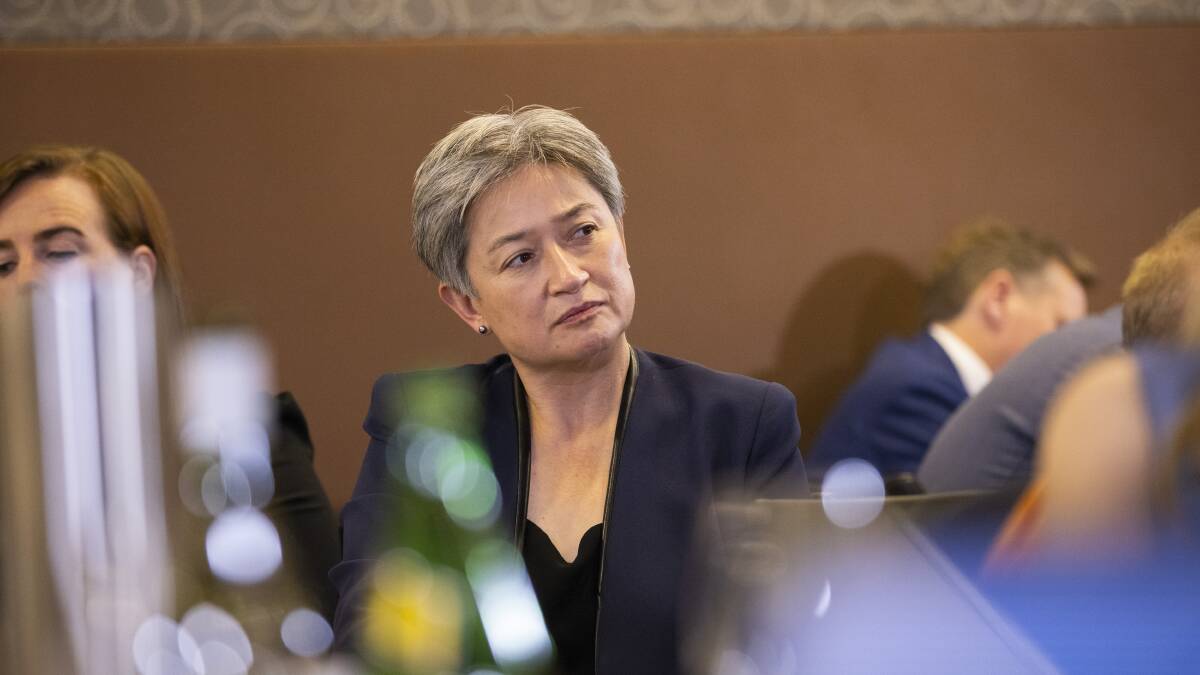 Foreign Affairs Minister Penny Wong at a National Press Club event in May. Picture: Keegan Carroll