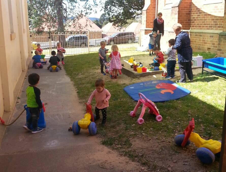 Children enjoying playgroup session run by Far South Coast Family Support Services and hosted at Bega Uniting Church Hall. Photo supplied.