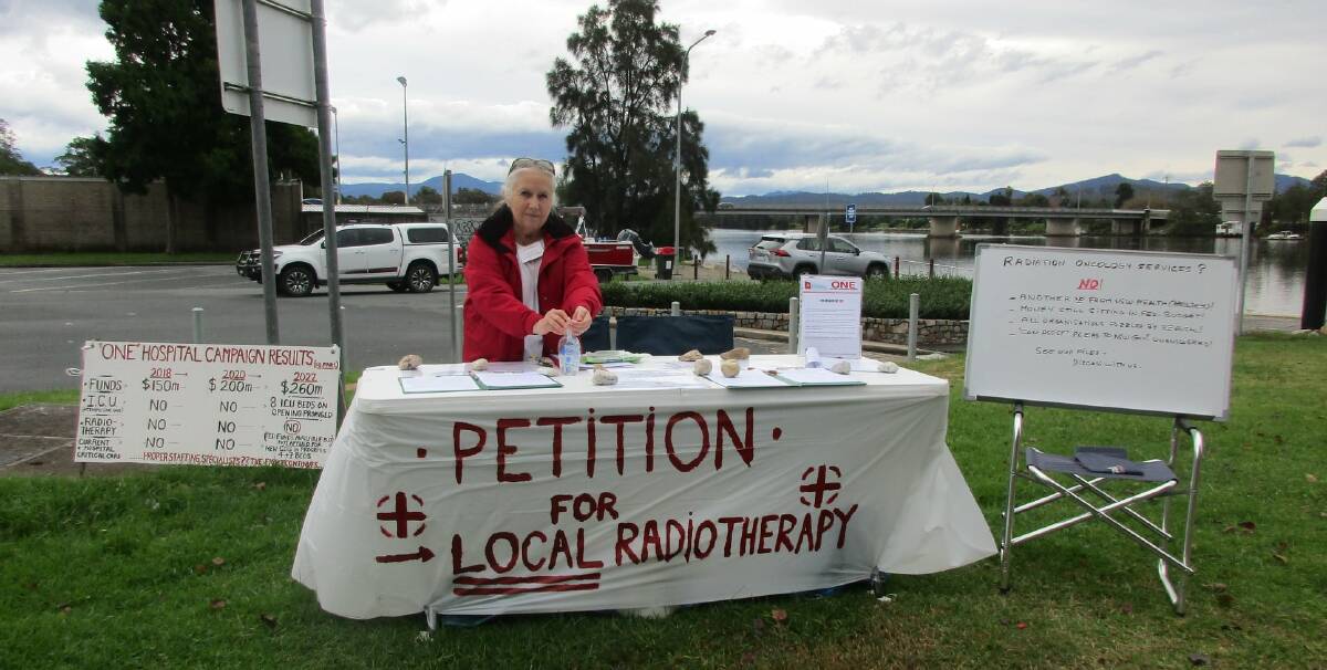 Mylene Boulting from ONE New L4 Eurobodalla Hospital Advocates group set up a stall at Moruya Markets.