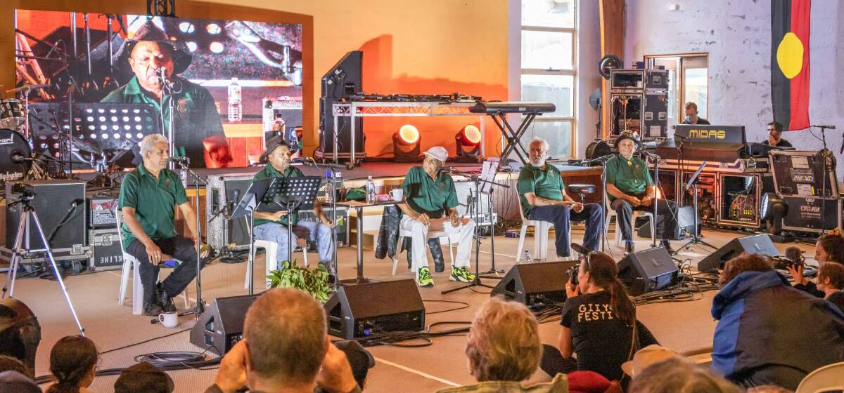The Giiyong Gum Leaf Band performs at the 2022 Giiyong Festival. Photo: David Rogers