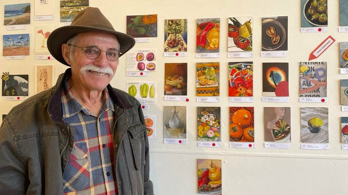 Spiral Gallery member and artist Keith Coleman said he loved seeing all the postcard artwork entries this year. Photo: Amandine Ahrens