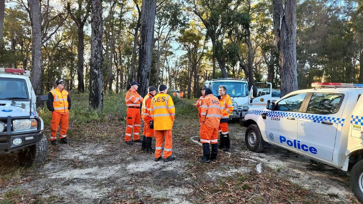 A three day search led by NSW Police Rescue with the support of local police, local SES units volunteers, NSW National Parks, Dog squad, Water Police and air assistance from Westpac Rescue helicopter was conducted in the hopes of finding missing Bournda man. Photo supplied.