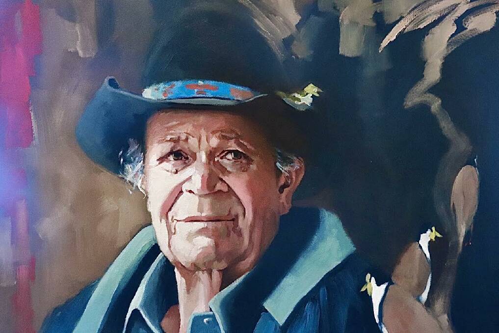Anne Brosnan's portrait of Uncle Ossie Cruse which was unveiled at his surprise 90th birthday celebration. Picture supplied. 