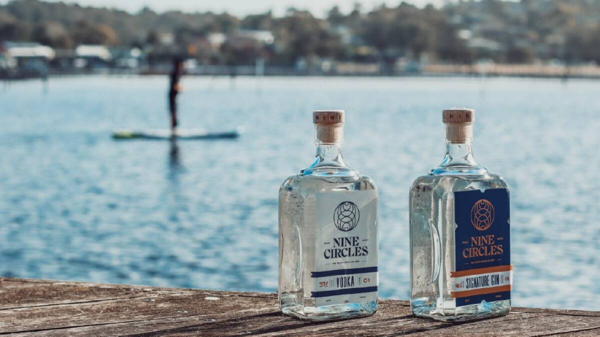 Nine Circles Distillery based in South Pambula release their signature gin and vodka. Photo: Kanoona Kaptures
