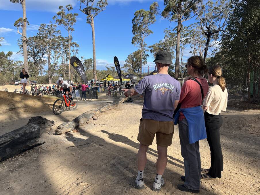 Spectators watch on from the starting line during the Quad Crown MTB series in September at the Gravity Eden MTB Park. Picture by James Parker 